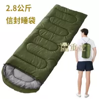 重虎露营登山防寒区睡袋户外成人棉睡袋军绿色冬季加厚2.8kg睡袋
