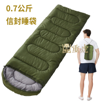 重虎野露营保暖睡袋户外成人棉睡袋信封式军绿色夏季薄0.7kg睡袋