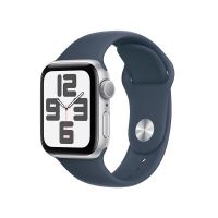 Apple Watch SE 2023款智能手表GPS款40毫米银色铝金属表壳风暴蓝色运动型表带M/LMRE23CH/A