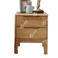 居将 JJ4030705 实木床头柜简约床边柜子收纳柜储物柜 双抽款