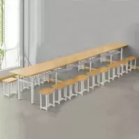三圣 餐桌挂凳食堂桌椅长方形桌子学校工厂员工快餐桌椅组合
