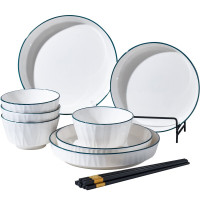 唯都 W-CJ312 简约木纹餐具组12头 (单位:个)