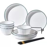 唯都 W-CJ312 简约木纹餐具组12头 (单位:个)