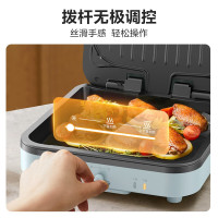 美的(Midea)家用电饼铛方形蒸汽煎饼锅加大加深双面加热烙饼机 上下盘可擦洗 JKC2483