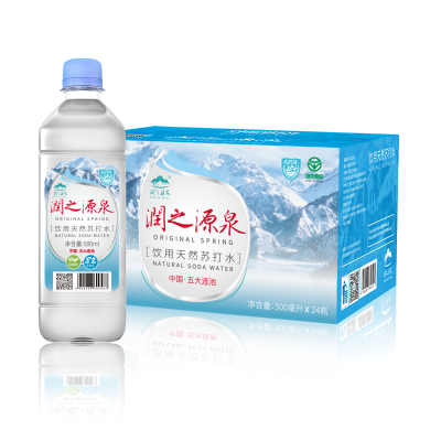 润之源泉天然苏打水 五大连池无糖无气弱碱性水 500ml*24瓶 整箱装 高端饮用水 500ml家庭用水商务用水