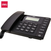 得力(deli)13567电话机商务办公家用横式电话机座机免电池时尚造型 黑 白 随机 单个装