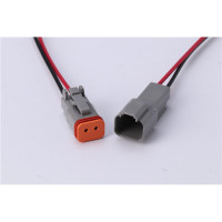 3M 德驰连接器DT04-2P带线汽车接插件公母对接汽车线束插头 2孔公母,配端子