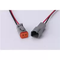 3M 德驰连接器DT04-2P带线汽车接插件公母对接汽车线束插头 2孔公母,配端子