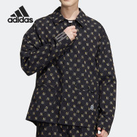 ADIDAS/阿迪达斯NEO新款男子满印运动衬衫翻领外套