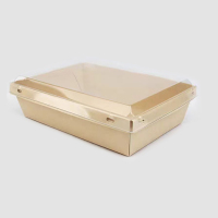 TPY-牛皮餐盒 一次性饭盒三明治轻食纸盒加厚打包餐盒 10个