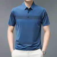 夏季新款男士polo衫纯色短袖t恤男冰丝薄款宽松翻领重磅男装