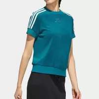 阿迪达斯(adidas)女装 新款短袖T恤女装NEO运动服透气圆领休闲上衣半袖