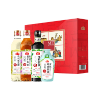 海天 调味套盒1500ml+345g 有机酱油蚝油鲜露糯米醋料酒
