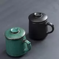 利时 黑陶杯绿陶杯办公室伴手礼黑色黑陶杯