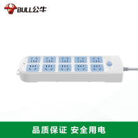 公牛(bull)GN-605全长10米10插位总控关插座板插线板插排插接线板拖线板电插座面板保护智能电器白色