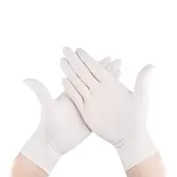 爱马斯一次性乳胶无粉麻面手套白色M码1/盒装TLFCSIP