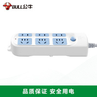 公牛(bull)GN-609全长1.8米6插位总控开关新国标带儿童保护门插座/接线板/排插/拖线板/插排白色