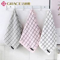 洁丽雅(grace)毛巾家纺长绒棉A类空间1面巾脸巾单条装74*33cm-空间1浅白灰三色可选颜色备注_158
