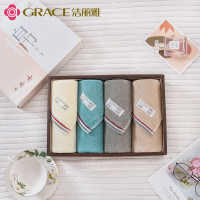 洁丽雅(grace)毛巾家纺长绒棉A类原素生活面巾四条装72*32cm加厚柔软强吸水洗脸巾-原素4_87