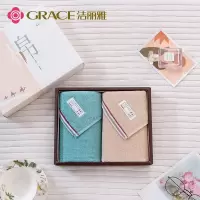 洁丽雅(grace)毛巾家纺长绒棉A类原素生活俩面巾两条装72*32cm加厚柔软强吸水洗脸巾-原素2_680668