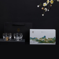 个杯堂绿水青山金山银山品茗对杯礼品玻璃水晶杯_72
