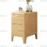 洛泰远 LTY4030902 床头柜原木色床边收纳储物柜350*410*500mm