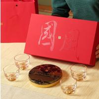 个杯堂国风一茶四盏璃彩无铅水晶玻璃24k描金福鼎白茶茶杯茶器茶礼茶具套装