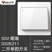 公牛 G32暗装墙壁86型开关面板 G32K211 二开单控10A 250V