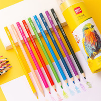 得力(deli)7070-36色 原木六角杆彩色铅笔 学生涂色专业美术画笔套装文具 36支1筒装