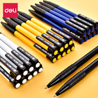 得力(deli)按动圆珠笔 按压式伸缩子弹头办公圆珠中油笔 商务办公用品 P06546 一支装