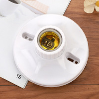 3M E27螺口圆形灯座 楼道插座墙壁工程陶瓷芯防短路安全平灯头平灯座 明装115mm陶瓷内胆 ZL5039[10个装]