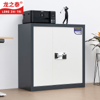龙之泰 国保指纹锁保密柜智能储物柜 灰白套色矮柜带抽