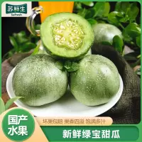 [苏鲜生]新鲜绿宝甜瓜 净重2斤装 香甜可口 新鲜水果 爆甜多汁