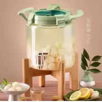 居元素果鲜酿高硼硅密封泡酒器SH绿5L+瓷芯龙头+实木底座