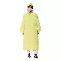 天堂雨衣单人雨披遮雨纯色防风全身户外连体连帽男女步行雨衣披 黄色-均码