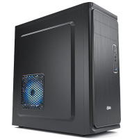 半岛铁盒(PADO)H5黑色 台式电脑主机箱 商务办公家用机箱(支持ATX主板支持光驱)