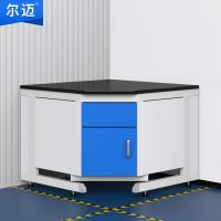 尔迈 实验台实验室工作台理化板台面实验室试验台 钢木转角柜1*1*0.8m