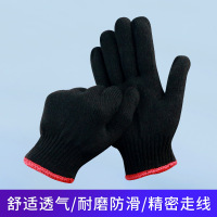 厚玖黑灰棉粗砂棉线手套700g黑色/1副