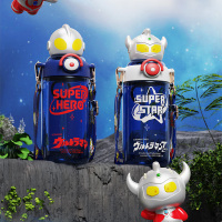 艾可思塑料水杯奥特曼儿童水杯小学生上学专用幼儿园大容量耐高温吸管杯子