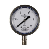上自仪不锈钢/隔膜压力表Y-100BF 接口M20×1.5 量程0-2.5Mpa带三色环