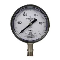 上自仪不锈钢压力表Y-100B 接口M20×1.5 量程0-1.0Mpa 带三色环