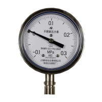 上自仪不锈钢压力表/隔膜/耐震式Y-100BF 1.6级 接口ANSI 150LB 2 带三色环