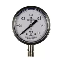 上自仪不锈钢/隔膜压力表Y-100BF 接口M20×1.5 量程0-0.6Mpa 带三色环