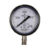 上自仪不锈钢压力表/隔膜/耐震式Y-100BF 接口M20×1.5 量程0-0.2Mpa定 带三色环