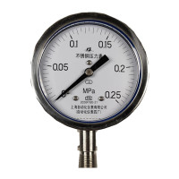 上自仪不锈钢压力表/隔膜/耐震式Y-100BF 接口M20×1.5 量程0-0.25Mpa带三色环