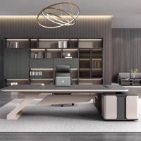 鑫欧驰 大班台老板桌办公桌简约现代董事长总裁桌经理办公室桌椅组合