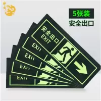 神龙 消防标牌安全出口右向 警示指示标示牌 右向安全出口指示标牌 5件套