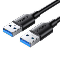 绿联USB3.0数据线公对公 移动硬盘盒高速传输双公头连接线 笔记本接散热器机顶盒 3米 黑 90559