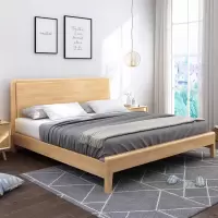 臻远 ZY-SMC-167 实木床卧室床北欧床公寓床家用床 1.5米 单床+活动柜*2