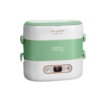 生 活 元 素 (LIFE ELEMENT)电热饭盒 智能预约定时生活元素电热饭盒大容量双层保温 F61 白绿